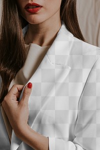 Women's blazer png transparent mockup, businesswoman apparel