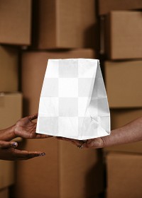 Paper bag png mockup, transparent design