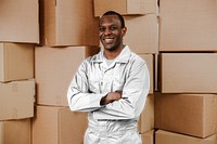 Uniform png transparent mockup, delivery man