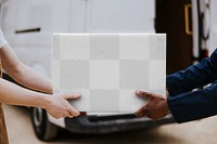 Delivery box png mockup, moving service, transparent design