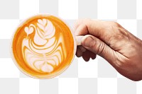 Latte art png sticker, transparent background