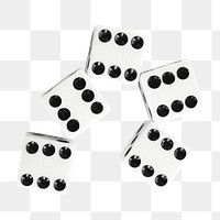 White dice png sticker, transparent background