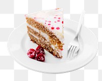 Raspberry cake png sticker, transparent background