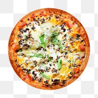 Vegetarian pizza png sticker, transparent background