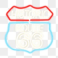 Route 66 sign png sticker, transparent background