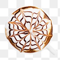 Latte art png sticker, transparent background