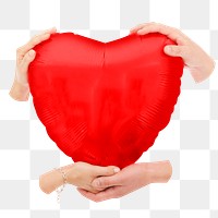 Heart balloon png sticker, transparent background