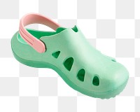 Png mint rubber sandal sticker, transparent background