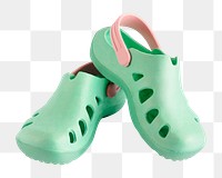 Png mint rubber sandals sticker, transparent background