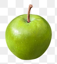 Green apple png sticker, transparent background