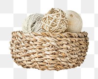 Storage basket png sticker, transparent background