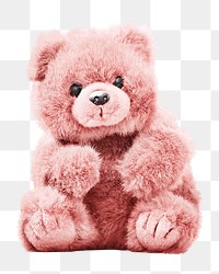 Pink teddy bear png sticker, transparent background