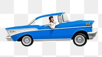 Elvis Presley statue in a classic car png, 6 JUNE 2016 - TENNESSEE, USA.