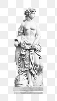 Greek woman  png statue, nude sculpture, transparent background