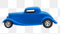 Blue classic car png sticker, transparent background