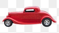 Red classic car png sticker, transparent background