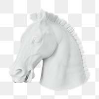 Horse head statue png sticker, transparent background