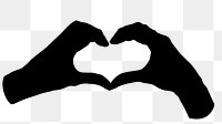 Png heart shape hands sticker, transparent background