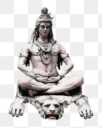 Shiva statue png sticker, transparent background