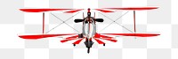 Red airplane png sticker, transparent background