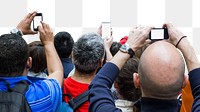 PNG people taking photo border sticker, transparent background