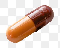 Brown capsule png sticker, transparent background