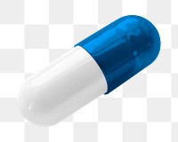 Blue capsule png sticker, transparent background