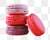 Pink macaroons png sticker, transparent background