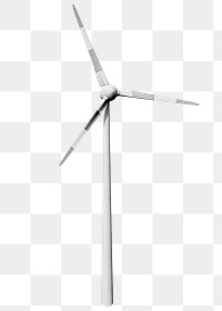 Wind turbine png sticker, transparent background