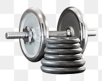 Gym dumbbell  png sticker, transparent background