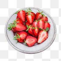 Fresh strawberries png sticker, transparent background