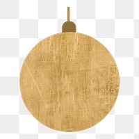 Gold ball png Christmas sticker, transparent background