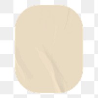 Beige badge png glued paper texture sticker, transparent background