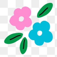 Flower png doodle sticker, transparent background