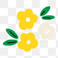 Flower png doodle sticker, transparent background