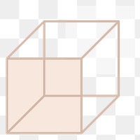 Beige square block png sticker, transparent background