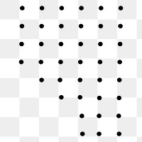 Black dotted pattern png sticker, transparent background