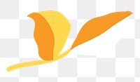 Yellow leaf png  sticker, transparent background