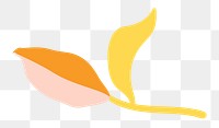 Yellow leaf png  sticker, transparent background