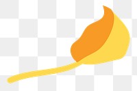 Yellow leaf png  sticker, transparent background