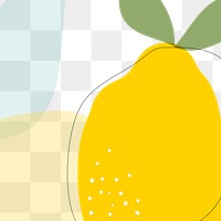 Lemon memphis png overlay, transparent background 