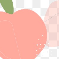Peach memphis png overlay, transparent background 