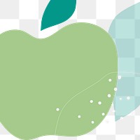 Apple memphis png overlay, transparent background