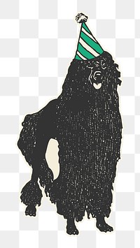 Dog party png sticker, transparent background, remixed from artworks by Moriz Jung