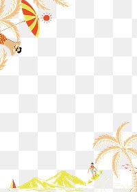 Summer holiday png illustration border, transparent background