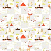 Png camping site illustration pattern, transparent background