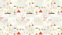 Png camping site illustration pattern, transparent background