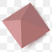 Pink pyramid png sticker, 3D geometric shape, transparent background