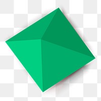 Green pyramid png sticker, 3D geometric shape, transparent background