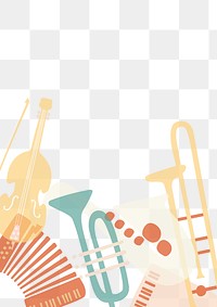 Music instrument png border, transparent background